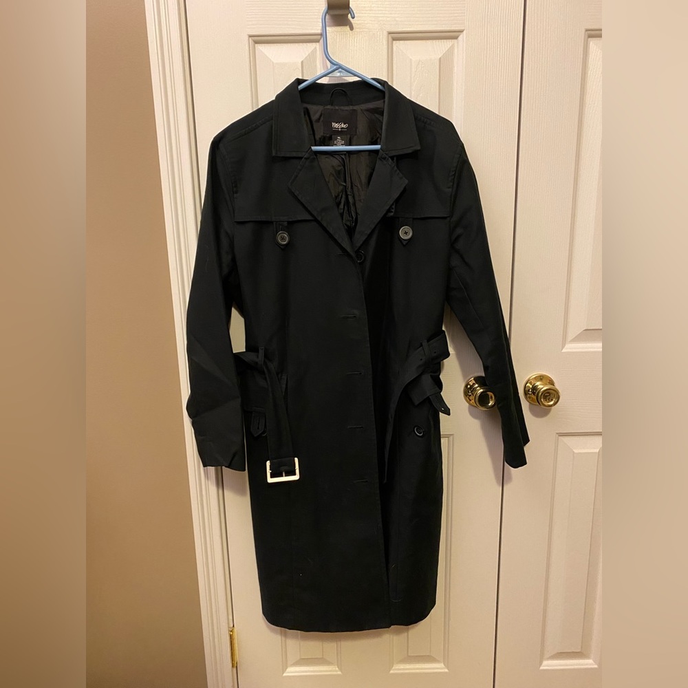 Women’s Black Mossimo Trench Coat, Size XL